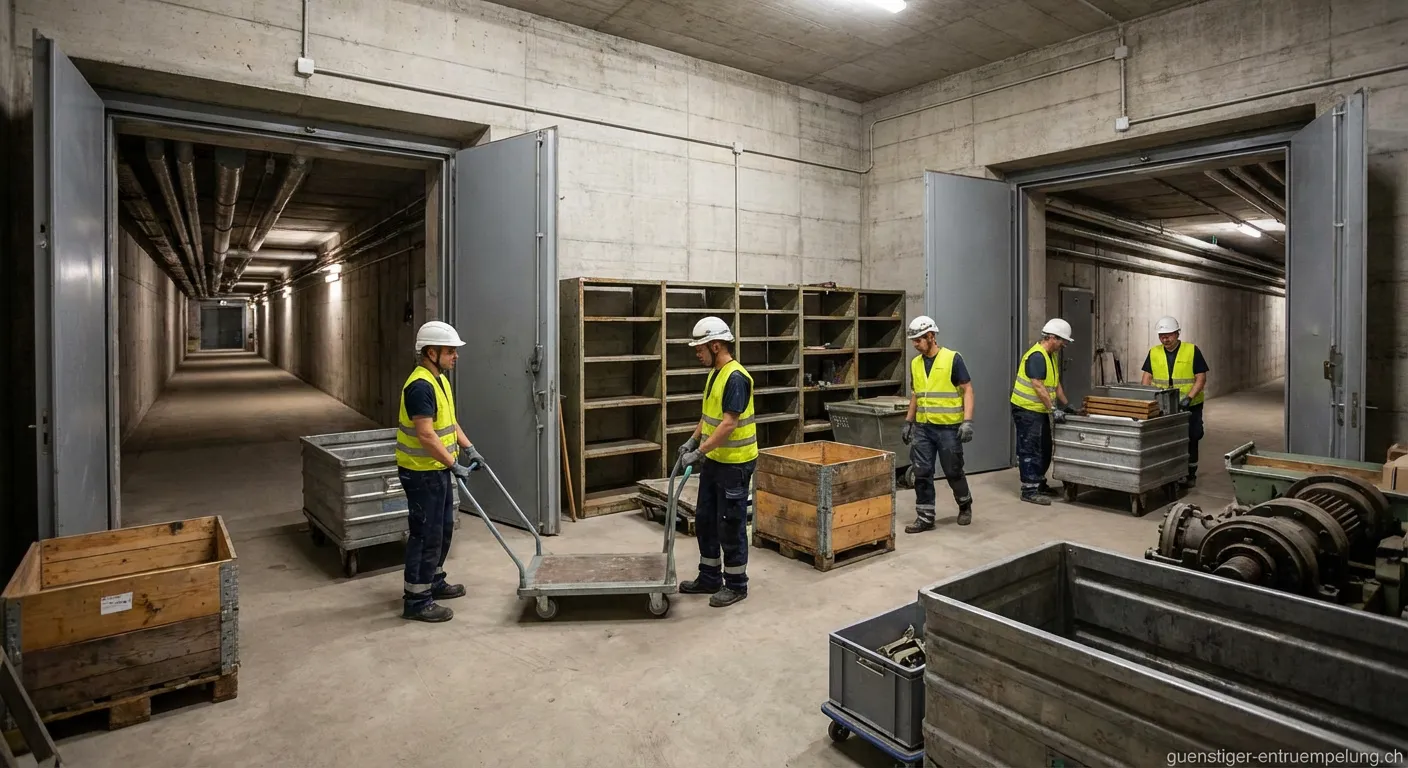 Professionelle Räumung einer Bunkeranlage mit Spezialausrüstung