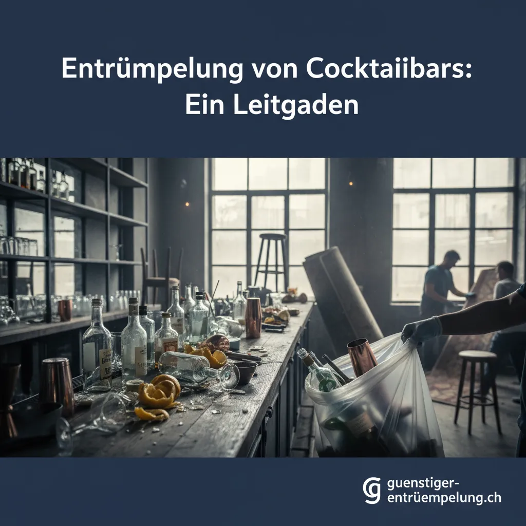Leere und aufgeräumte Cocktailbar nach einer professionellen Entrümpelung