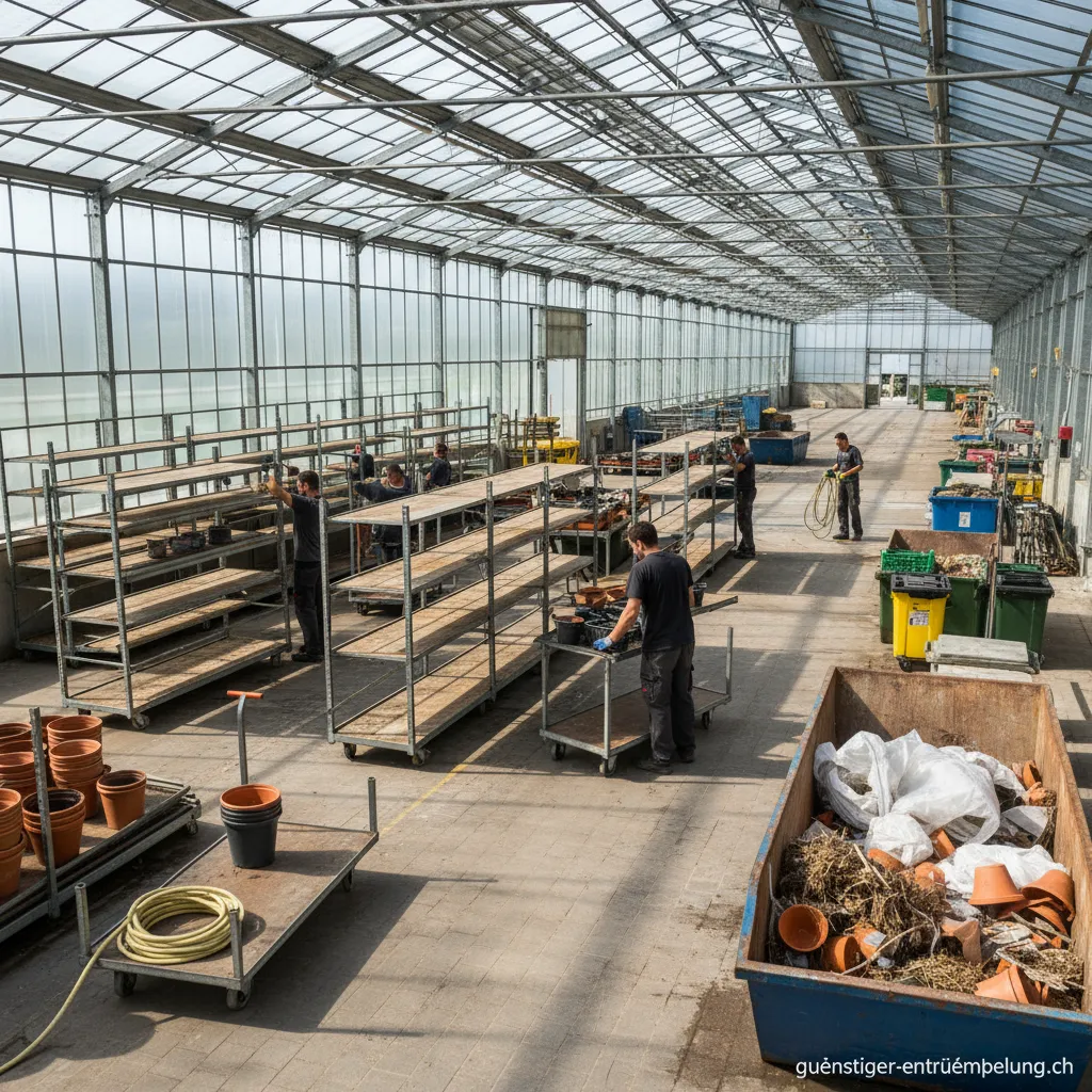 Professionelle Entrümpelung eines großen Gartenmarktes