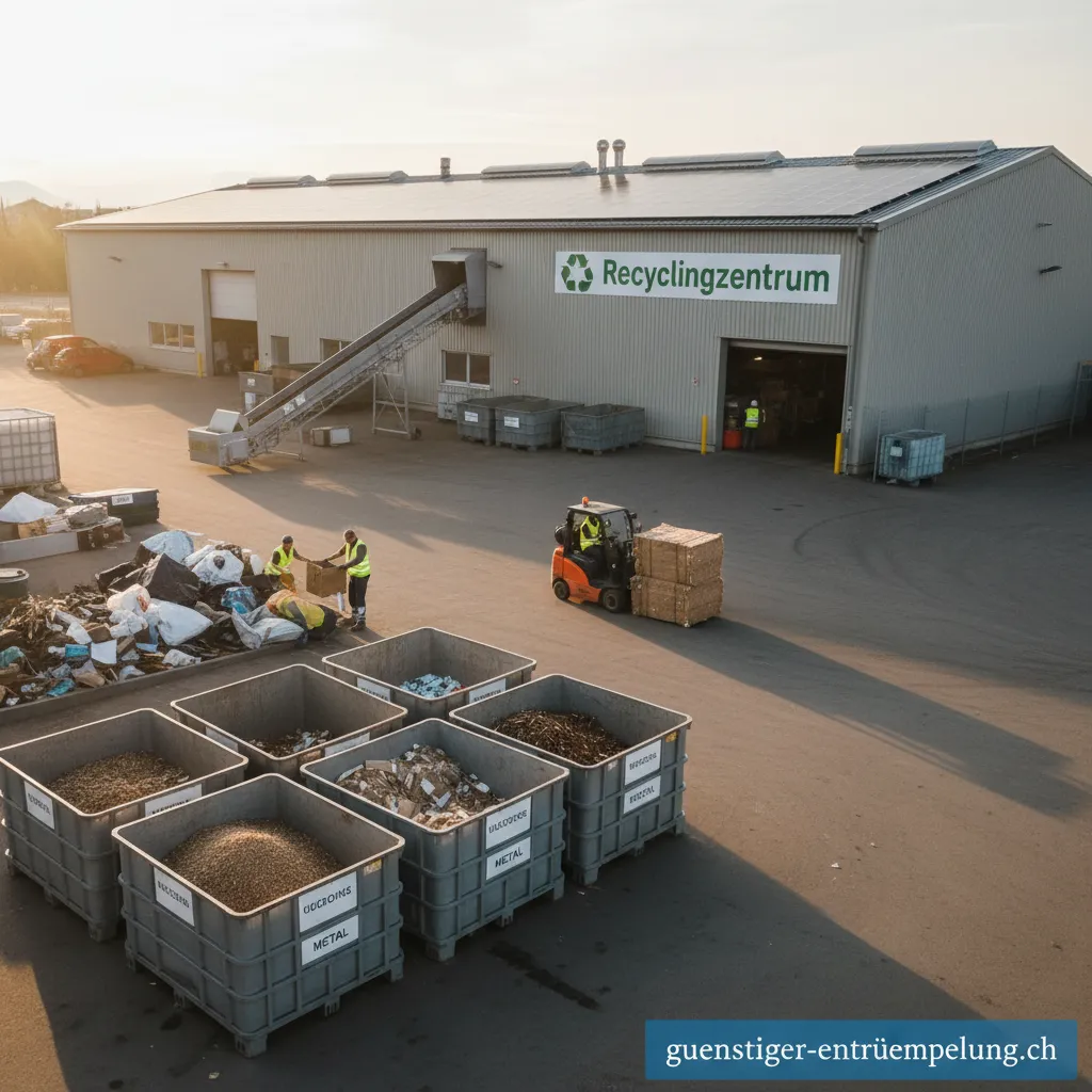 Ein aufgeräumter und organisierter Recyclinghof nach der Entrümpelung